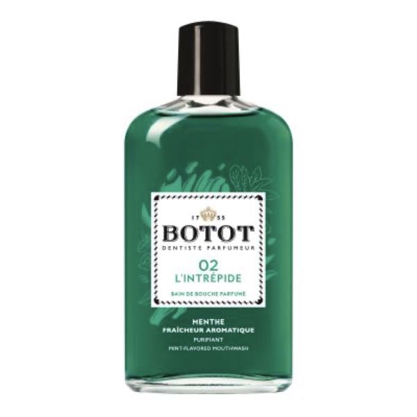 BOTOT L'INTREPIDE 02 BAIN DE BOUCHE PARFUME Bain de bouche fluoré parfumé à la menthe (vert), fl 250 ml