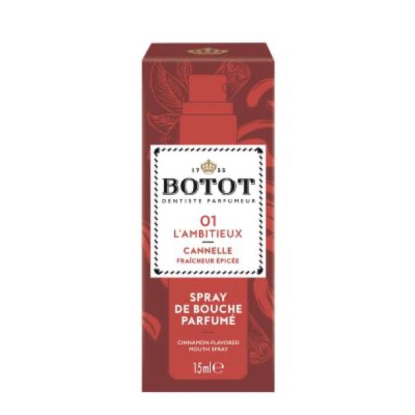 BOTOT L'AMBITIEUX 01 SPRAY DE BOUCHE PARFUME Spray de bouche parfumé à la cannelle (rouge), spray 15 ml