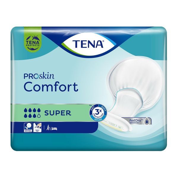 TENA COMFORT SUPER Protection anatomique hypoallergénique, sans latex, pour incontinence urinaire, sac 36