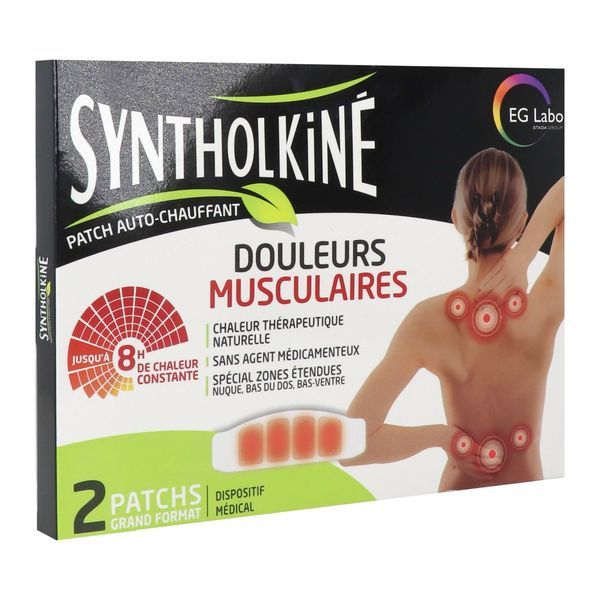 SYNTHOLKINE PATCH GRAND FORMAT Patch chauffant autoadhésif, spécial dos, bt 2