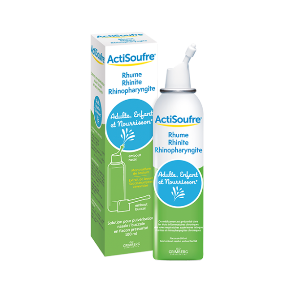 Actisoufre Solution Pour Pulverisation Nasale Et Buccale 1 Flacon(S) Pressurise(S) Aluminium De 100 Ml Avec Embout(S) Polyethylene Polypropylene Polyo