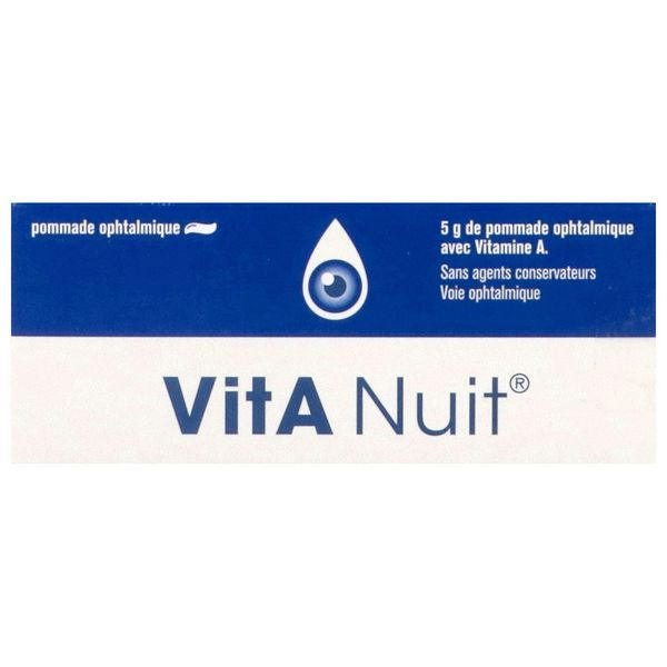 VITA NUIT POMMADE OPHTALMIQUE Pommade ophtalmique stérile avec vitamine A. Dispositif médical, tube 5 g