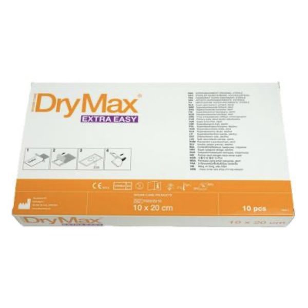DRYMAX EXTRA EASY Pansement hydrocellulaire superabsorbant, stérile, 10 cm x 20 cm, bt 10