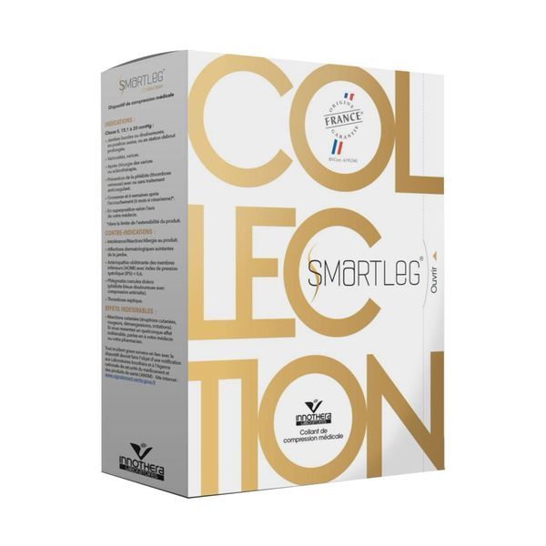 SMARTLEG 2 COLLECTION L'ESPRIT COUTURE POIS Collant médical de compression transparent avec motif, classe 2, femme, normal, taille 1, paire