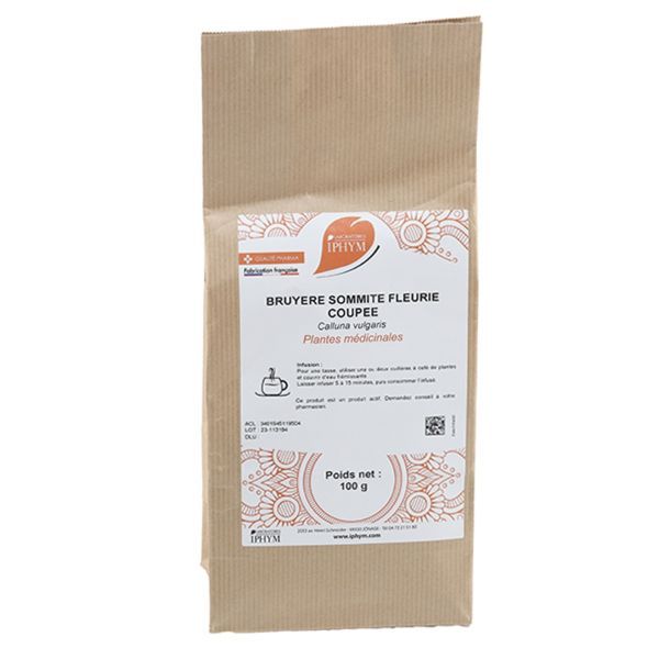 BRUYERE BIO SOMMITE FLEURIE COUPEE IPHYM Sommité fleurie de bruyère bio, coupée, vrac, sac 25 g