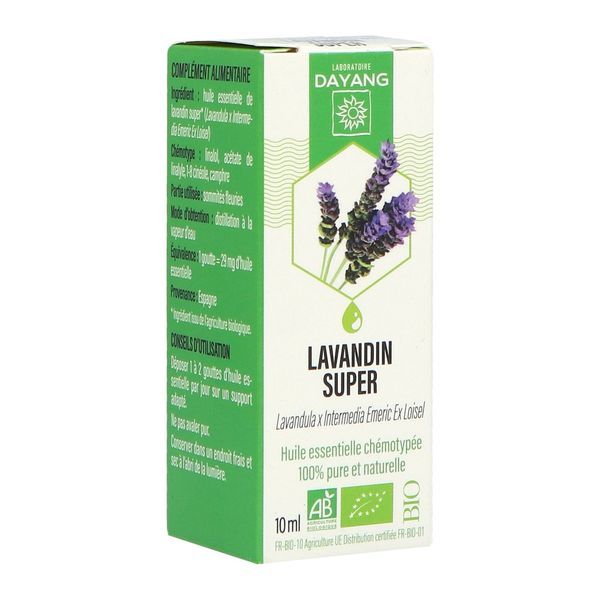 DAYANG HUILE ESSENTIELLE BIO Huile essentielle, complément alimentaire à base de lavandin super HECT, fl 10 ml
