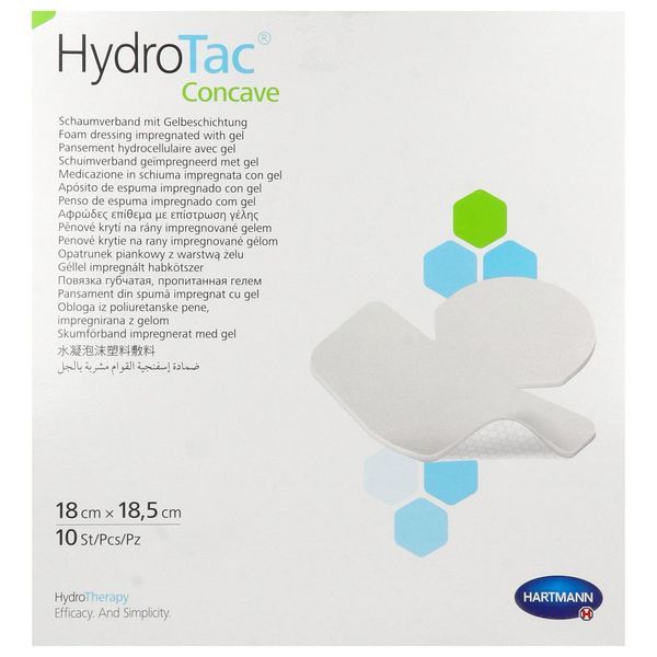 HYDROTAC CONCAVE Pansement hydrocellulaire, hydroapaisant, pour zone en relief, 18 cm x 18,5 cm, bt 10