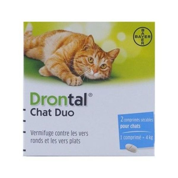 Drontal chat duo vermifuges comprimés