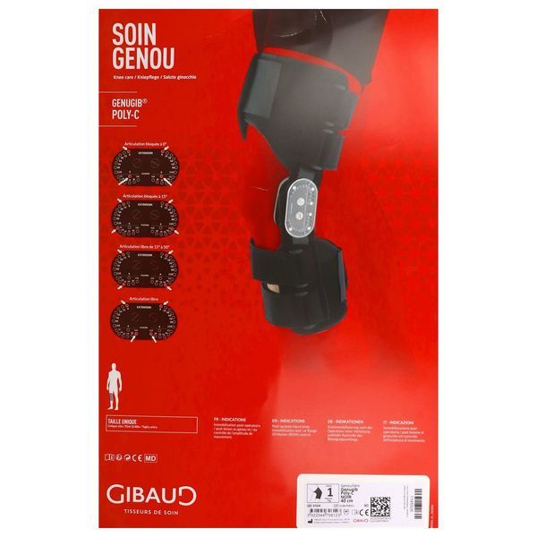 GENUGIB POLY C Genouillère ligamentaire rigide, articulée, unité
