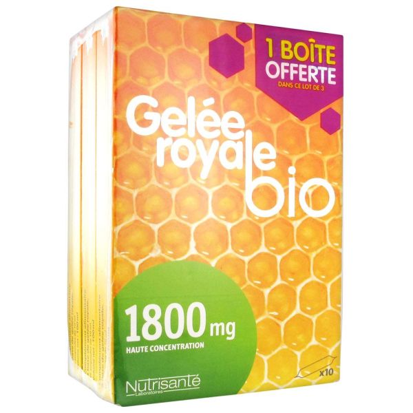 Nutrisanté Gelée Royale Bio 1800 mg Lot de 3 x 10 Ampoules