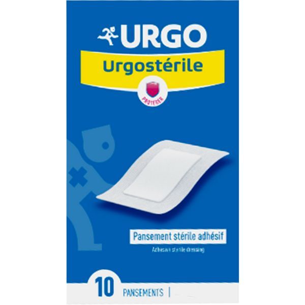 URGO PANSEMENT ABSORBANT Pansement absorbant, stérile, non adhérent à la plaie, 10 cm x 20 cm (ref. 551463), bt 10