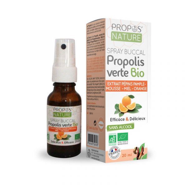 Propos Nature Spray buccal extrait de pépins de pamplemousse miel / orange BIO - flacon 20 ml