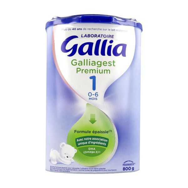 GALLIA GALLIAGEST PREMIUM 1 Lait pour nourrisson 1er âge, formule épaissie à l'amidon, bt 800 g