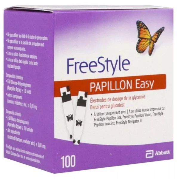 Abbott Diabetes Care Freestyle Papillon Easy Electrodes Pour Auto Controle Du Sucre Dans Le Sang 100