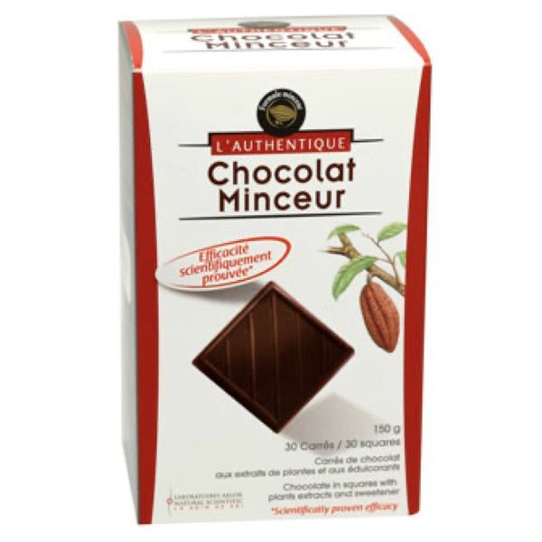 L'AUTHENTIQUE CHOCOLAT MINCEUR CARRE Carré de chocolat aux extraits de plantes, bt 30