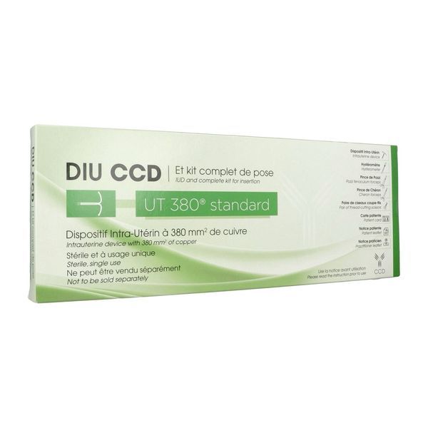 UT380 STANDARD ET KIT DE POSE Stérilet cuprocontraceptif standard avec kit de pose de stérilet complet, unité