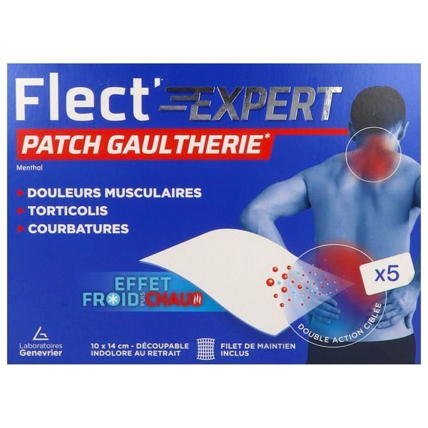 FLECT'EXPERT PATCH GAULTHERIE Patch Gaulthérie - Menthol - effet froid puis chaud, bt 5