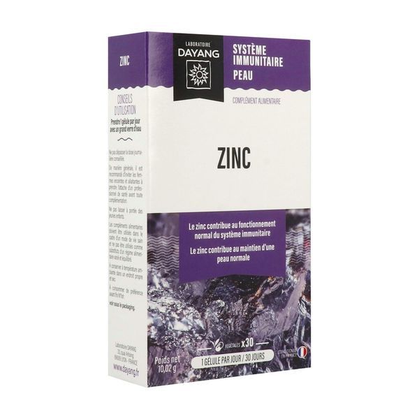 DAYANG GELULE ZINC Gélule, complément alimentaire à base de zinc, bt 30