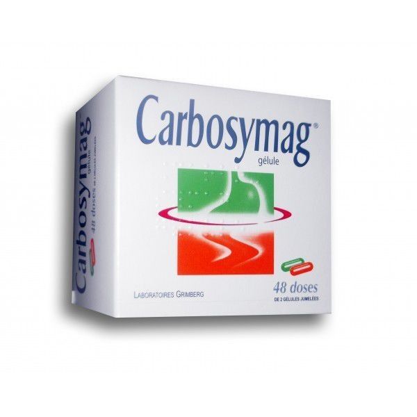 Carbosymag (Charbon Active Simethicone Oxyde De Magnesium) Gelules 1 Boite De 48 Gelules Vertes + 48 Gelules Oranges Gastroresistantes