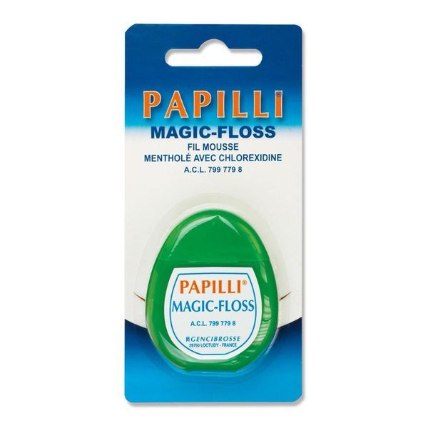 PAPILLI MAGIC FLOSS Fil dentaire mousse mentholé avec antiseptique, unité