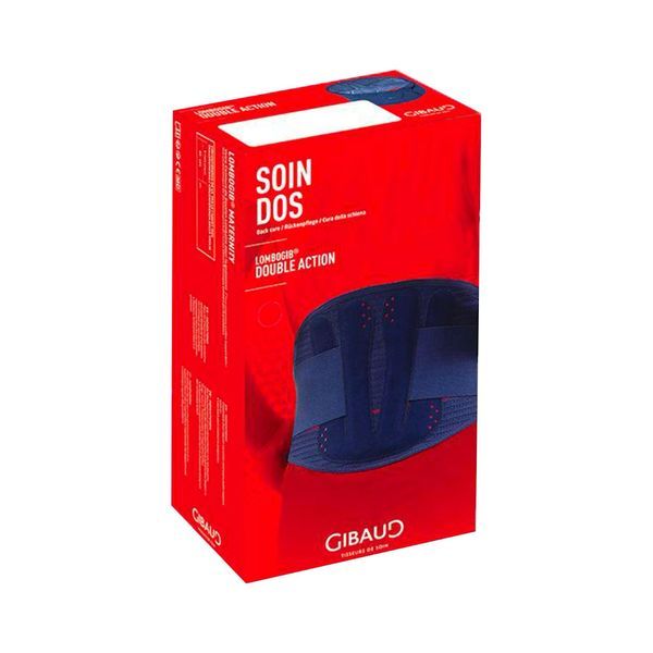 LOMBOGIB DOUBLE ACTION Ceinture de soutien lombaire renforcée, hauteur 26 cm, bleu, taille 3 (ref. 6658), unité