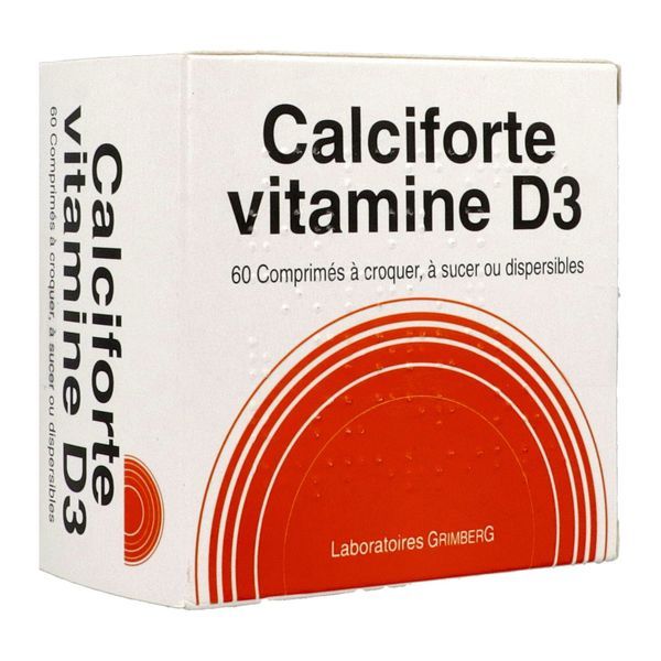 CALCIFORTE VITAMINE D3 Comprimé à croquer, à sucer ou dispersible, boîte 60