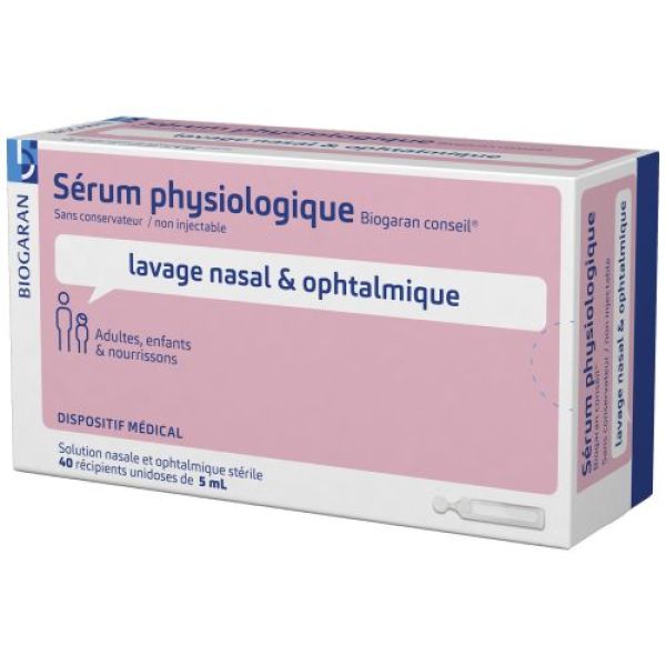 Biogaran Conseil Serum Physio Solution Nasale Et Optalmique En Recipient Unidose Doseur 5 Ml 40