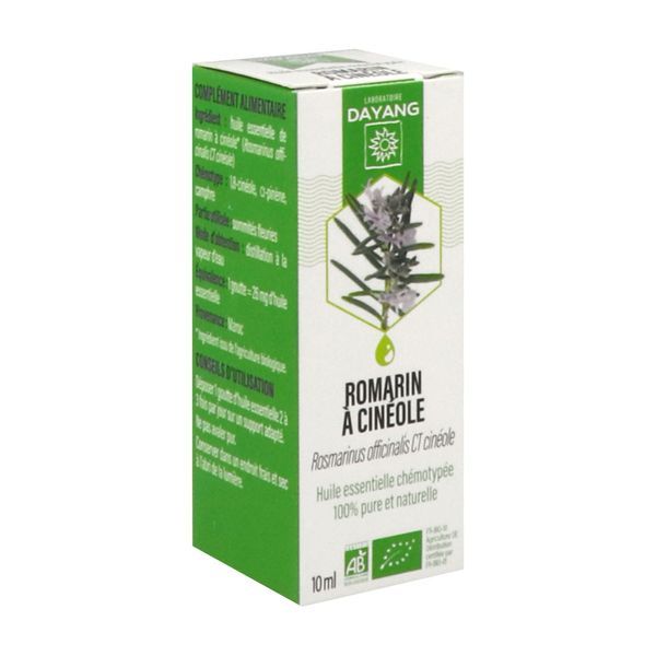 DAYANG HUILE ESSENTIELLE BIO Huile essentielle, complément alimentaire à base de romarin à cinéole HECT, fl 10 ml