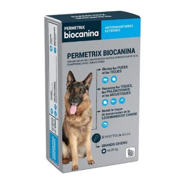 Permetrix Biocanina 2000Mg/400Mg Sol Pr S-O Grand Cn 25Kg Et Plus Pipette 4 Ml 3