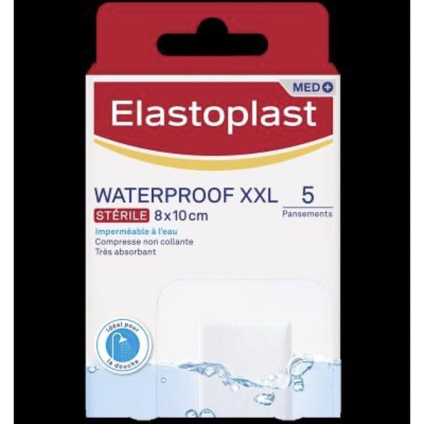 ELASTOPLAST MED+ WATERPROOF Pansement absorbant, stérile, adhésif 4 côtés, bt 5