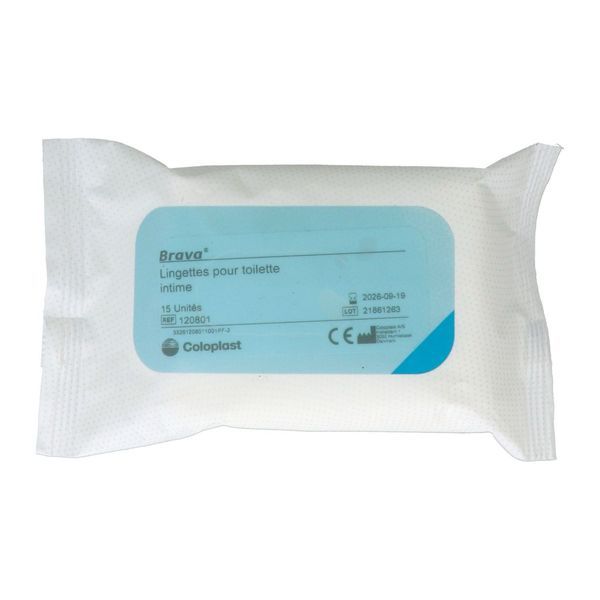 BRAVA LINGETTES POUR TOILETTE INTIME Lingette imprégnée pour toilette intime, sachet 15
