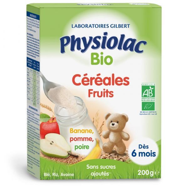 Physiolac Cereales Fruits Certifie Bio Poudre Boite 200 G 1