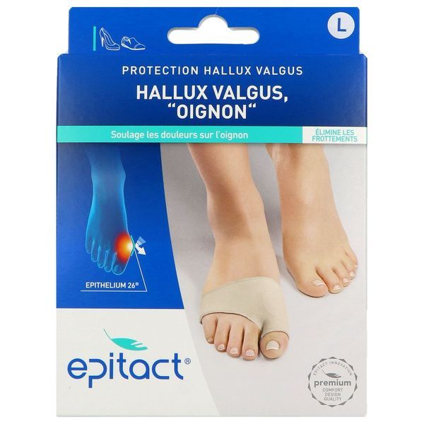 EPITACT BANDAGE DE PROTECTION HALLUX VALGUS Bandage de protection pour Hallux valgus à base d'Epithelium 26, grand modèle, pointure 42 - 45 (ref. HV 2613), unité