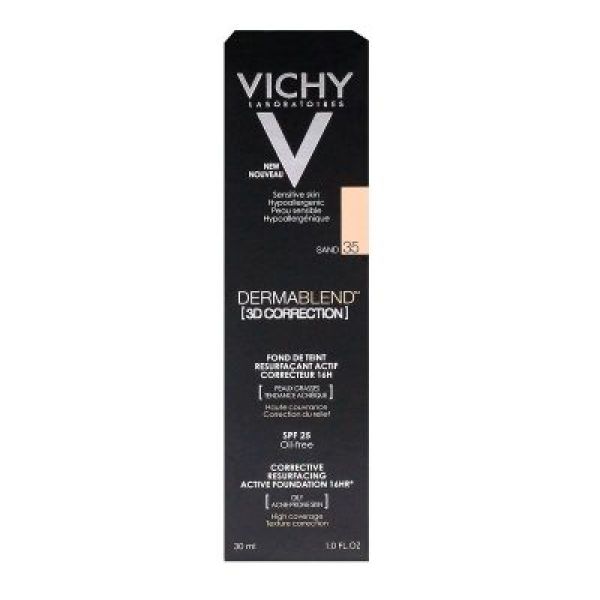 Vichy Dermablend - 3D Correction Teinte 35 - Sable Actif Correcteur 16H Creme Tube 30 Ml 1