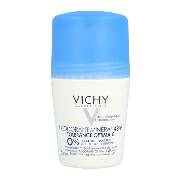 VICHY DEODORANT MINERAL 48 H TOLERANCE OPTIMALE BILLE Roll'on déodorant minéral, 48 H, 50 ml