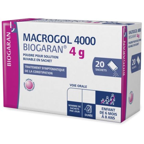 Macrogol 4000 Biogaran 4 G Poudre Pour Solution Buvable En Sachet B/20