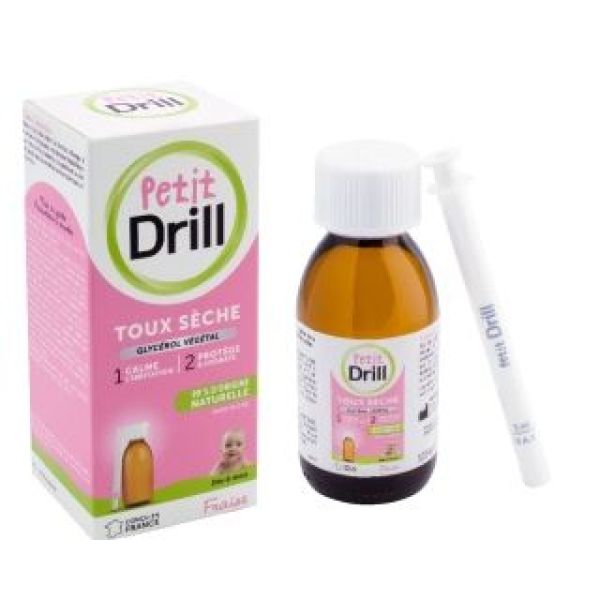 PETIT DRILL TOUX SECHE NOURRISSON ET ENFANT DE 6 MOIS A 6 ANS AROME FRAISE 125 ML