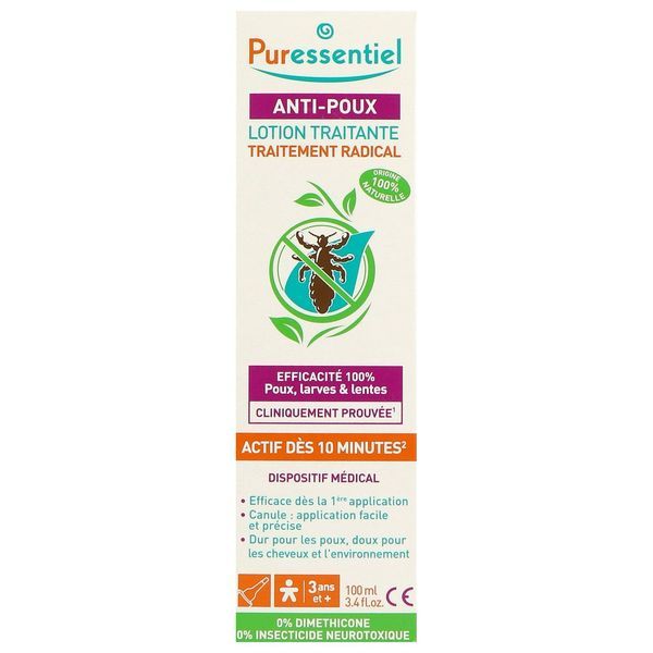 PURESSENTIEL LOTION ANTIPOUX Lotion antipoux sans peigne, fl 100 ml