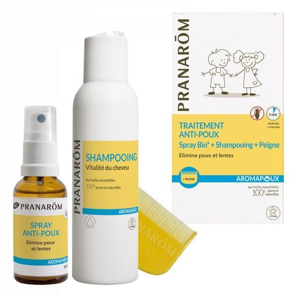 Pranarom Duo Bio Spray Anti-Poux+Shampooing+Peigne Lotion Flacon 30 Ml 1