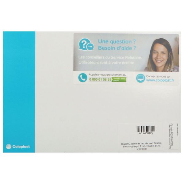 SENSURA MIO POCHE OUVERTE MAXI Poche vidable système 1 pièce, filtre intégré, à découper, transparente, diamètre 10 mm à 55 mm (ref. 104589), bt 30