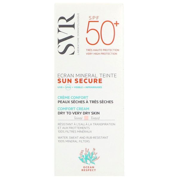 Sun Secure Ecran Mineral Teinte Peau Sensible Spf50+ Creme Tube 60 G 1
