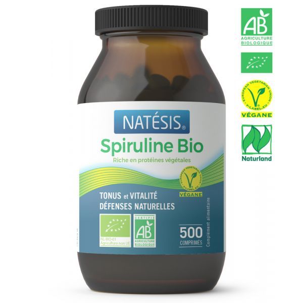 Natesis Spiruline comprimés 500 mg BIO - 500 comprimés (250g)