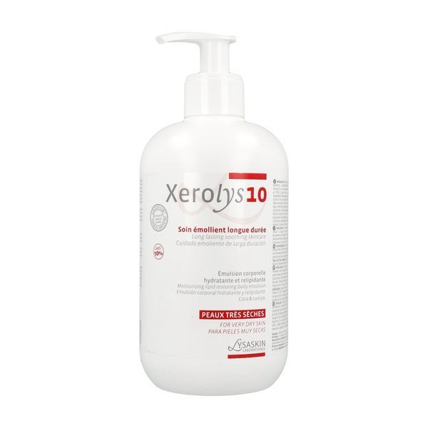 Xerolys 10 Soin Emollient Longue Duree Peaux Tres Seches Cr Fl Pomp 500 Ml 1