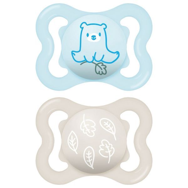 MAM SUPREME SUCETTE 2 - 6 MOIS Sucette anatomique, téterelle silicone, 1er âge, N° 26, blister 2