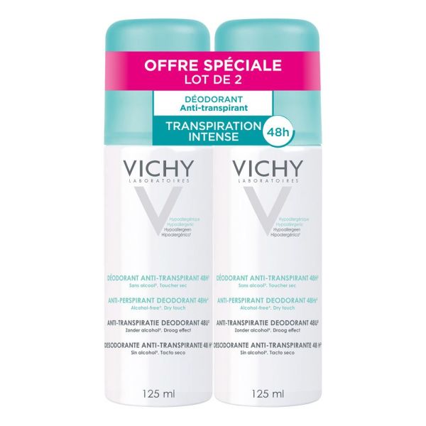 Vichy Deodorant Anti-Transpirant Gamme Transpiration Intense Sans Etui Aerosol 125 Ml Promo 2