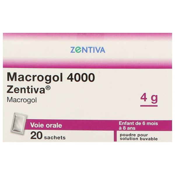 MACROGOL 4000 ZENTIVA Poudre pour solution buvable 4 g, boîte 20 sachets 4 g