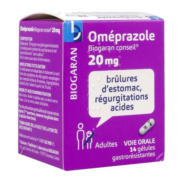 Omeprazole Biogaran Conseil 20 Mg Gelule Gastro-Resistante B/14