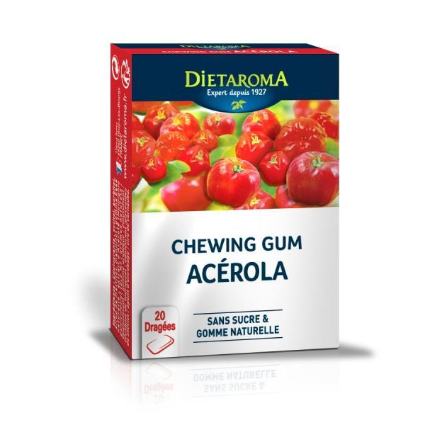Dietaroma Chewing gum acérola sans sucre - 20 dragées