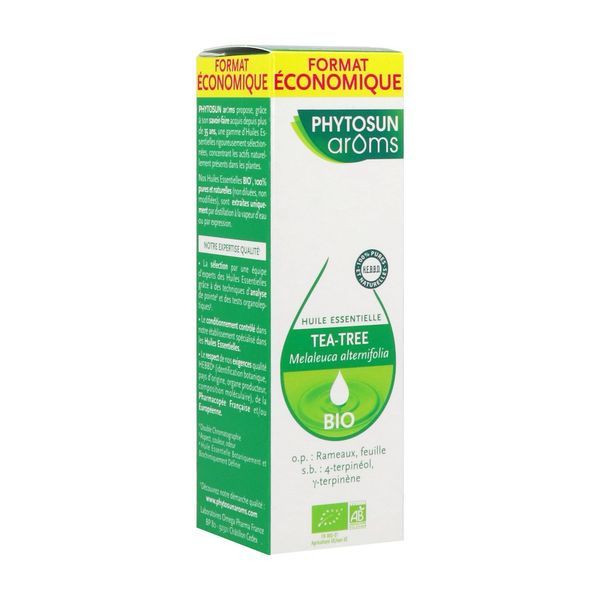 PHYTOSUN AROMS TEA TREE HUILE ESSENTIELLE BIO Huile essentielle, complément alimentaire à base de tea tree HEBBD, fl 30 ml