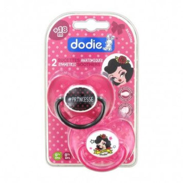 Dodie Sucette Anatomique Duo Girly Ref : A71 Boite +18 Mois 2